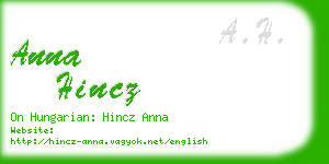 anna hincz business card